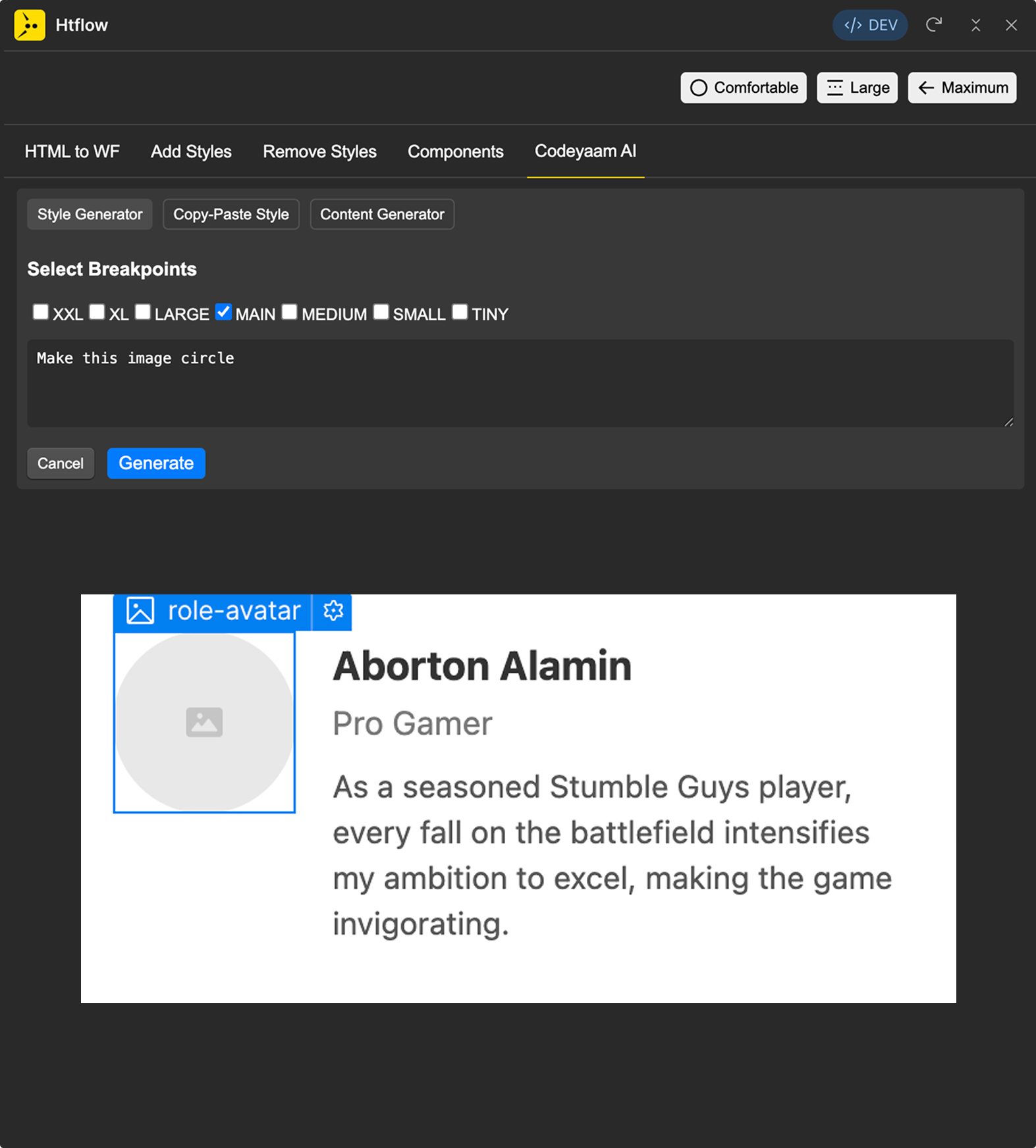 Htflow Ai Style Generator